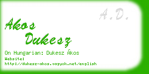 akos dukesz business card